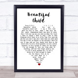 Beautiful Child Fleetwood Mac Quote Song Lyric Heart Print