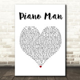 Billy Joel Piano Man White Heart Song Lyric Print