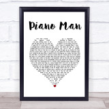 Billy Joel Piano Man White Heart Song Lyric Print