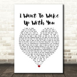 Boris Gardiner I Want To Wake With You White Heart Song Lyric Print