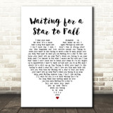 Boy Meets Girl Waiting for a Star to Fall White Heart Song Lyric Print
