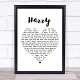 Catherine Howe Harry White Heart Song Lyric Print