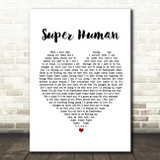 Chris Brown feat. Keri Hilson Super Human White Heart Song Lyric Print