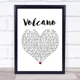 Damien Rice Volcano White Heart Song Lyric Print