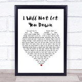 Don McGlashan I Will Not Let You Down White Heart Song Lyric Print