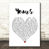 Ella Henderson Yours White Heart Song Lyric Print