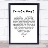 Emily Hearn Found a Heart White Heart Song Lyric Print