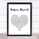 Gerry Rafferty Baker Street White Heart Song Lyric Print