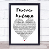 Justin Hayward Forever Autumn White Heart Song Lyric Print