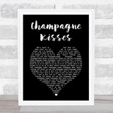 Jessie Ware Champagne Kisses Black Heart Song Lyric Print