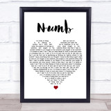Linkin Park Numb White Heart Song Lyric Print