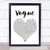 Madonna Vogue White Heart Song Lyric Print