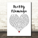 Manfred Mann Pretty Flamingo White Heart Song Lyric Print