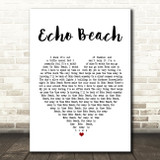 Martha & The Muffins Echo Beach White Heart Song Lyric Print