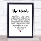 Miley Cyrus The Climb White Heart Song Lyric Print
