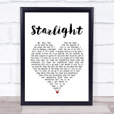 Muse Starlight White Heart Song Lyric Print