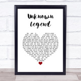 Neil Young Unknown Legend White Heart Song Lyric Print