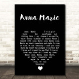 Jim Reeves Anna Marie Black Heart Song Lyric Print