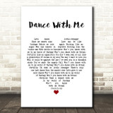 Nouvelle Vague Dance With Me White Heart Song Lyric Print