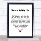 Nouvelle Vague Dance With Me White Heart Song Lyric Print