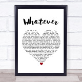 Oasis Whatever White Heart Song Lyric Print