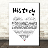 One Direction History White Heart Song Lyric Print