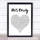 One Direction History White Heart Song Lyric Print