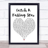 Perry Como Catch A Falling Star White Heart Song Lyric Print