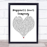 Red Hot Chili Peppers Happiness Loves Company White Heart Song Lyric Print