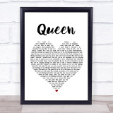 Shawn Mendes Queen White Heart Song Lyric Print