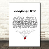 Skylar Grey Everything I Need White Heart Song Lyric Print