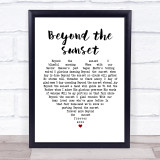 Slim Whitman Beyond the sunset White Heart Song Lyric Print