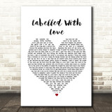 Squeeze Labelled With Love White Heart Song Lyric Print