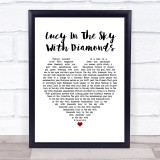 The Beatles Lucy In The Sky With Diamonds White Heart Song Lyric Print