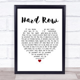 The Black Keys Hard Row White Heart Song Lyric Print