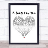 The Carpenters A Song For You White Heart Song Lyric Print