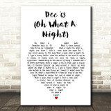 The Four Seasons Dec '63 (Oh What A Night) White Heart Song Lyric Print