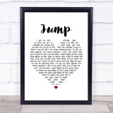 Van Halen Jump White Heart Song Lyric Print