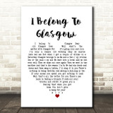 Will Fyffe I Belong To Glasgow White Heart Song Lyric Print
