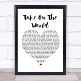 You Me At Six Take On The World White Heart Song Lyric Print