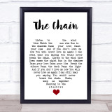The Chain Fleetwood Mac Quote Song Lyric Heart Print