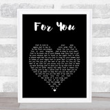 John Denver For You Black Heart Song Lyric Print