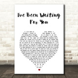 ABBA I've Been Waiting For You White Heart Song Lyric Print