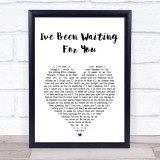 ABBA I've Been Waiting For You White Heart Song Lyric Print