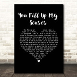 John Denver You Fill Up My Senses Black Heart Song Lyric Print