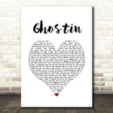 Ariana Grande ghostin White Heart Song Lyric Print
