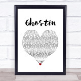 Ariana Grande ghostin White Heart Song Lyric Print