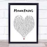 Biffy Clyro Mountains White Heart Song Lyric Print
