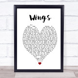 Birdy Wings] White Heart Song Lyric Print