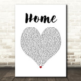 Blue October Home White Heart Song Lyric Print
